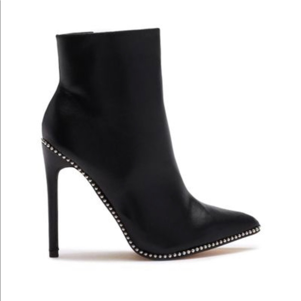 Women's Black Lena Studded Vegan Leather Bootie 7.5